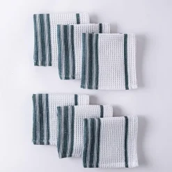 Harman Premium Quality 'Vertical' Cotton Dish Cloth - S/6 (Blue)