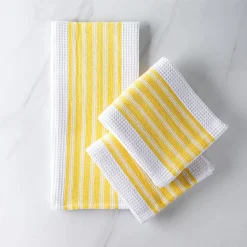 Harman Premium Quality 'Vertical' Kitchen Towel - S/3 (Yellow)
