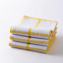 Harman Premium Quality 'Window Pane' Kitchen Towel - S/3 (Yellow)