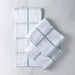 Harman Premium Quality 'Window Pane' Kitchen Towel - S/3 (Green)