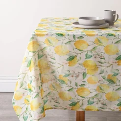 Harman Printed 'Fresh Lemon' Linen Tablecloth (60x90")