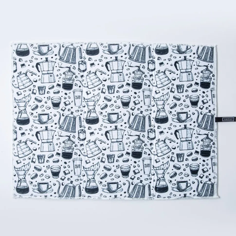 Harman Printed 'Freshly Brewed' Microfibre Dish Drying Mat 15x20"