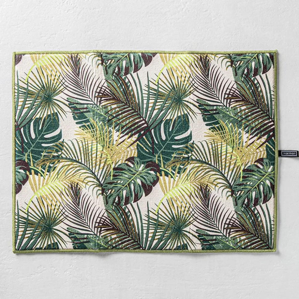 Harman Printed 'Palm Leaf' Microfibre Dish Drying Mat 15x20"