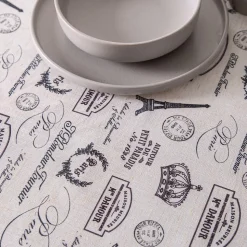 Harman Printed 'Paris Passport' Linen Tablecloth (60x90