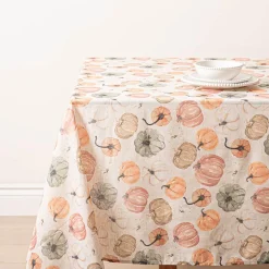 Harman Printed 'Pumpkin' Linen Tablecloth 60