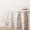 Harman Printed 'Spring Tile' Linen Tablecloth 70" dia.