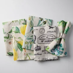Harman Printed 'Succulent' Linen Napkin - Set of 4