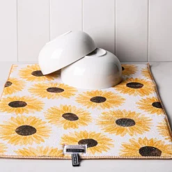 Harman Printed 'Sunflower' Microfibre Dish Drying Mat (Yellow)