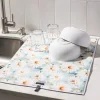 Harman Printed 'Watercolour Daisy' Microfibre Dish Drying Mat