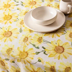 Harman Printed 'Watercolour Sunflower' Linen Tablecloth 60x90"