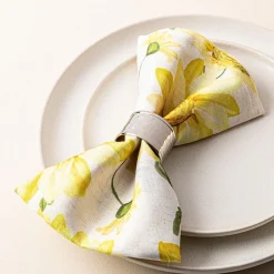 Harman Printed 'Watercolour Sunflower' Linen Napkin - Set of 4