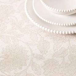 Harman Printed 'Winter Jacquard' Linen 70" Dia. Tablecloth (Natural)