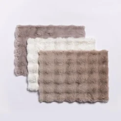 Harman Sculpted Fur Polyester Bathmat Small (Taupe)