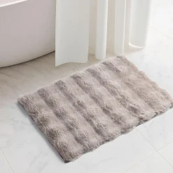 Harman Sculpted Fur Polyester Bathmat Small (Taupe)