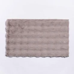 Harman Sculpted Fur Polyester Bathmat Large (Grey)