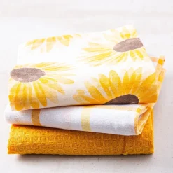Harman 'Sunflower' Cotton Kitchen Towel - Set of 3 (Yellow)