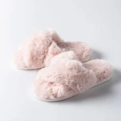 Harman Tahoe 'Criss Cross' Memory Foam Slippers Women (Blush)