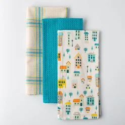 Harman 'Uptown Houses' Cotton Kitchen Towel - Set of 3