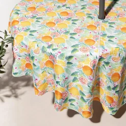 Harman Zipper 'Citrus Water' Patio Tablecloth 70" Round