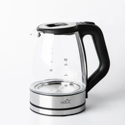 Hauz Illum Cordless Glass Kettle 1.7L (Clear/Brush Stainless Steel)