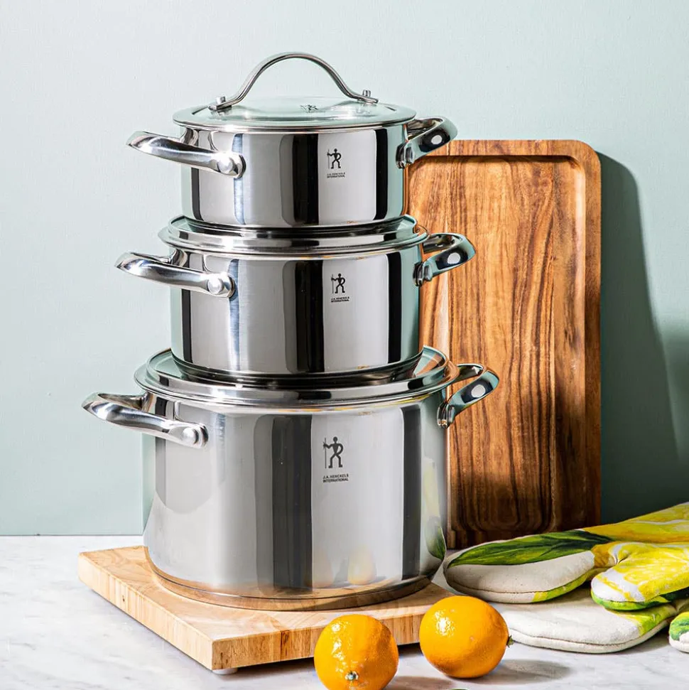 Henckels Aragon Cookware Combo Stackable - S/6 (Stainless Steel)