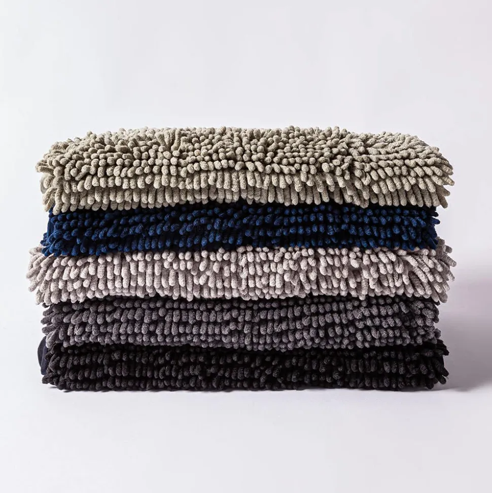 Heritage Home Chenille Noodle Polyester Bathmat 20"x32" (Charcoal)