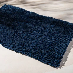 Heritage Home Chenille Noodle Polyester Bathmat 20"x32" (Navy)