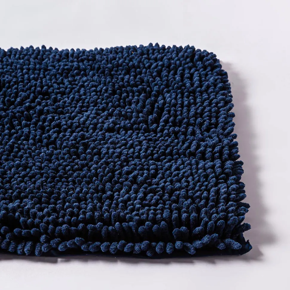 Heritage Home Chenille Noodle Polyester Bathmat 20"x32" (Navy)