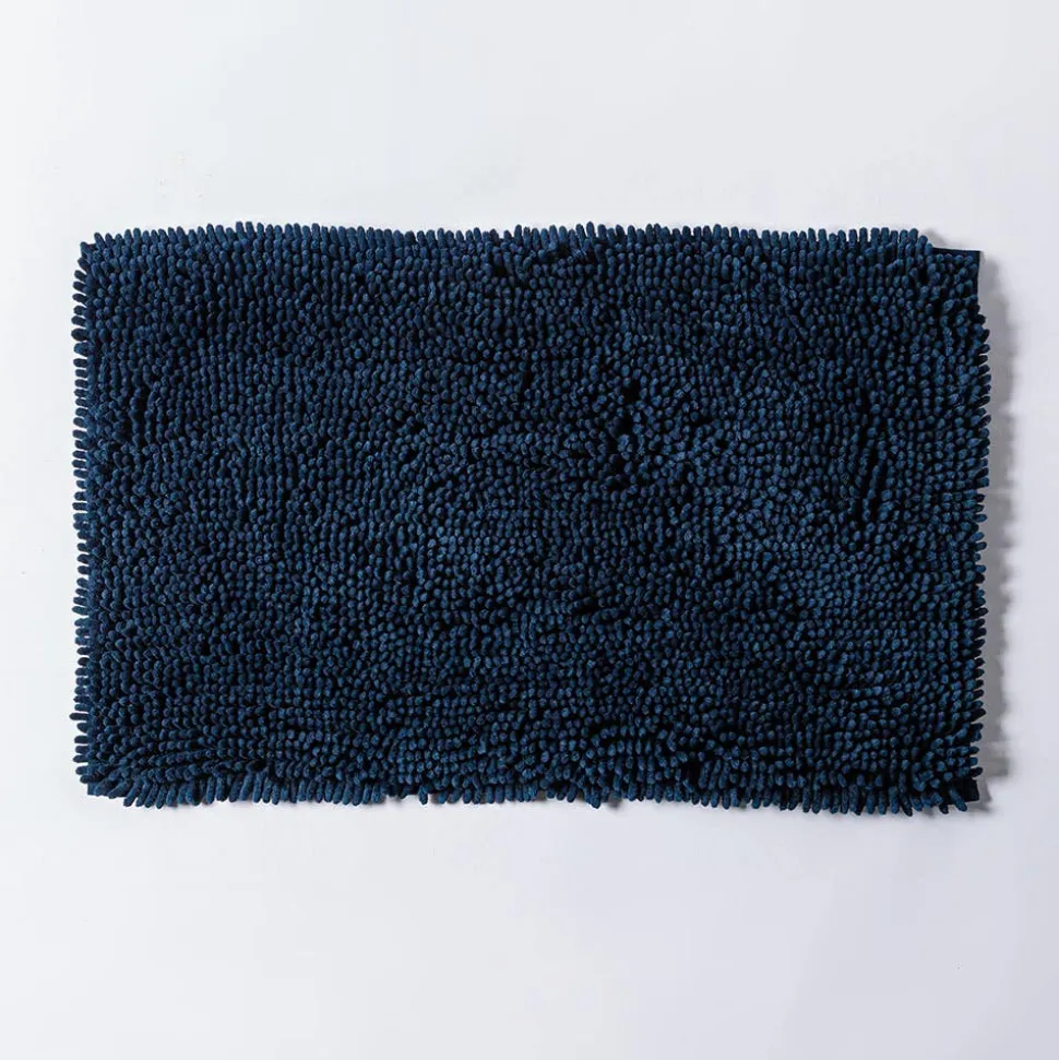 Heritage Home Chenille Noodle Polyester Bathmat 20"x32" (Navy)