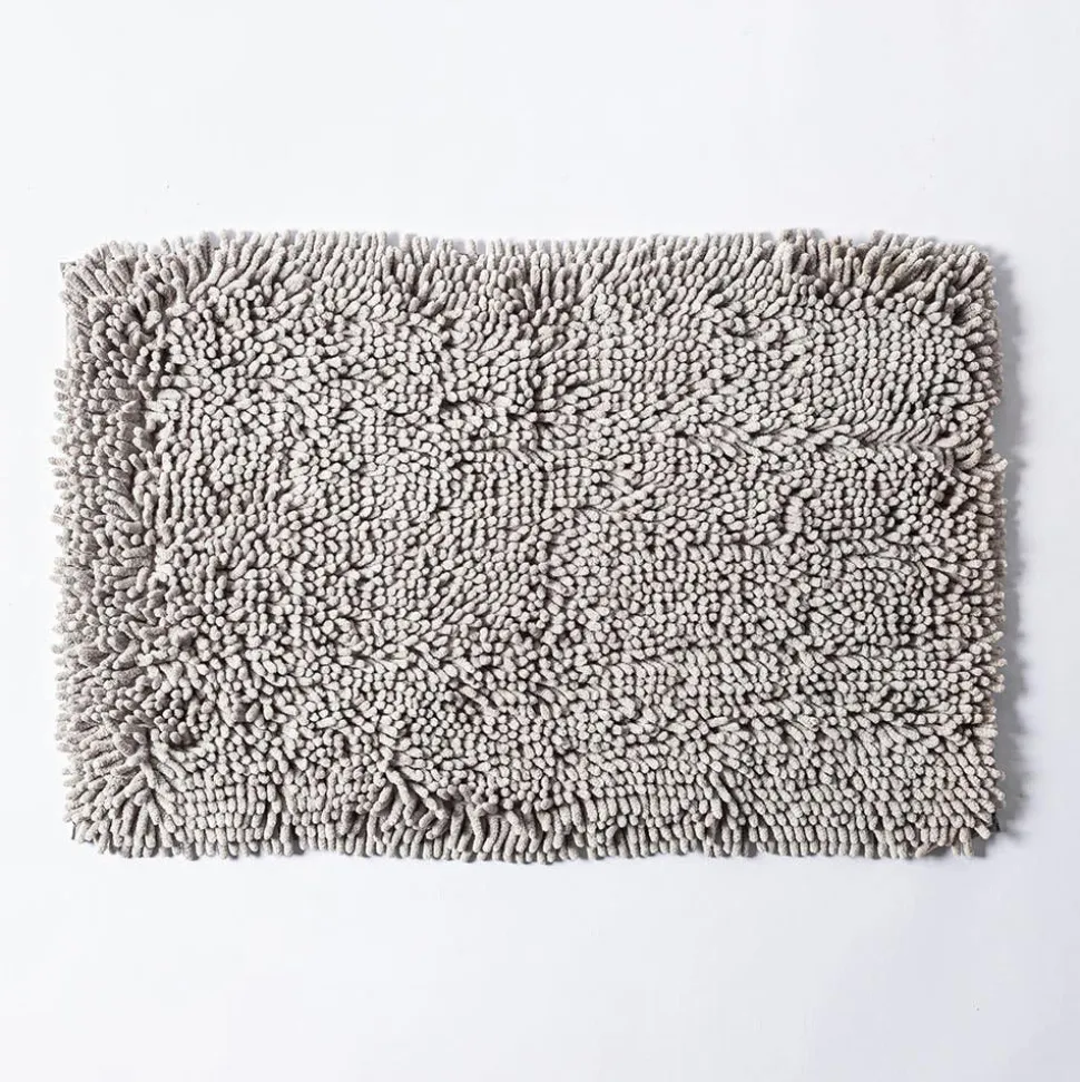 Heritage Home Chenille Noodle Polyester Bathmat 20"x32" (Light Grey)