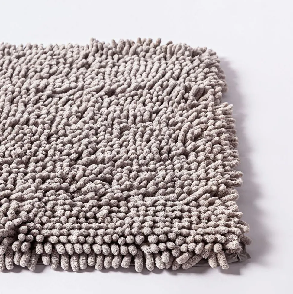 Heritage Home Chenille Noodle Polyester Bathmat 20"x32" (Light Grey)
