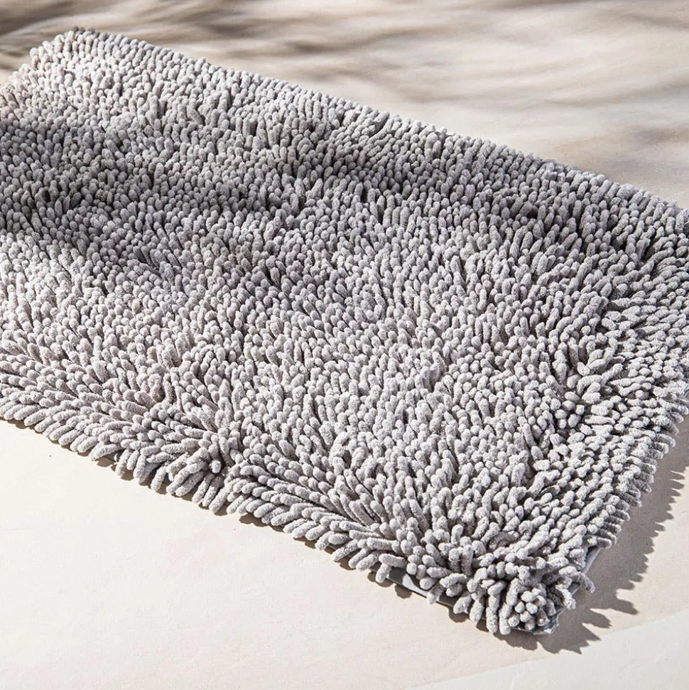 Heritage Home Chenille Noodle Polyester Bathmat 20"x32" (Light Grey)