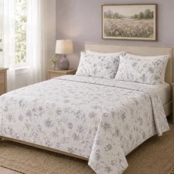 Hotel & Home 'Begonia' Microfiber Sheet 4pc King