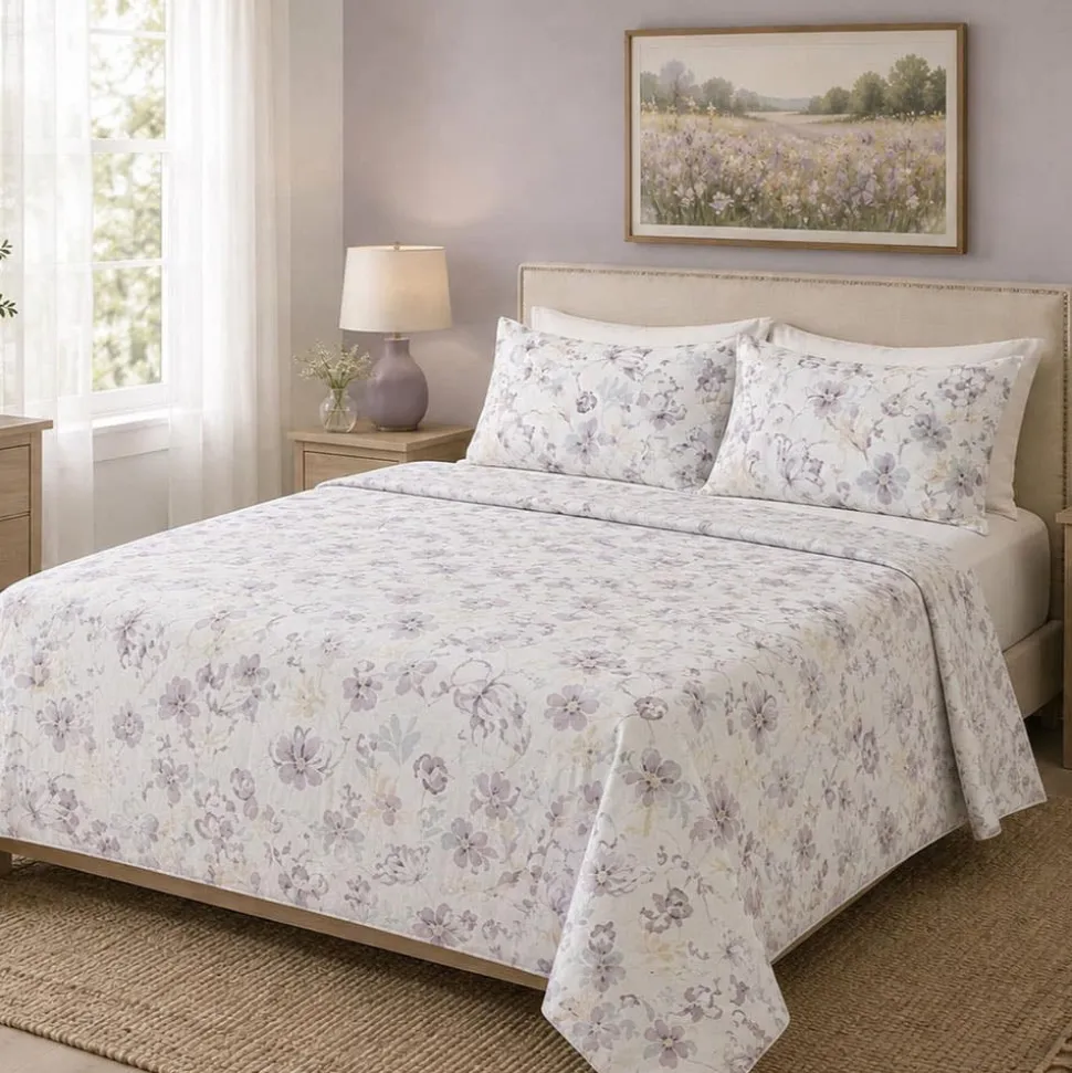 Hotel & Home 'Begonia' Microfiber Sheet 4pc King