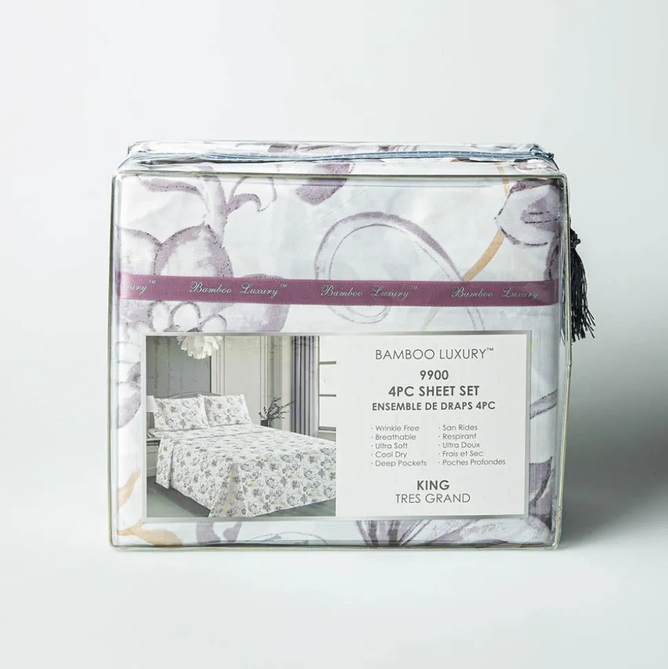 Hotel & Home 'Begonia' Microfiber Sheet 4pc King
