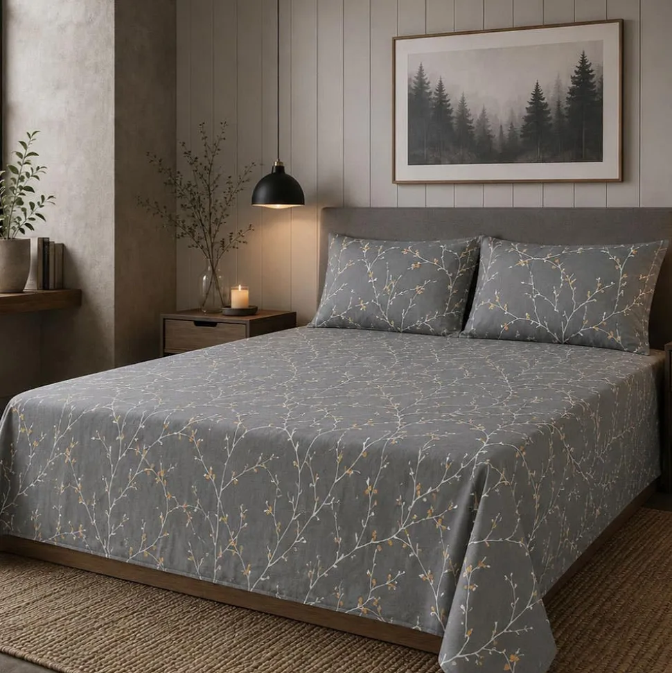 Hotel & Home 'Buds & Branches' Microfiber Sheet 4pc Queen