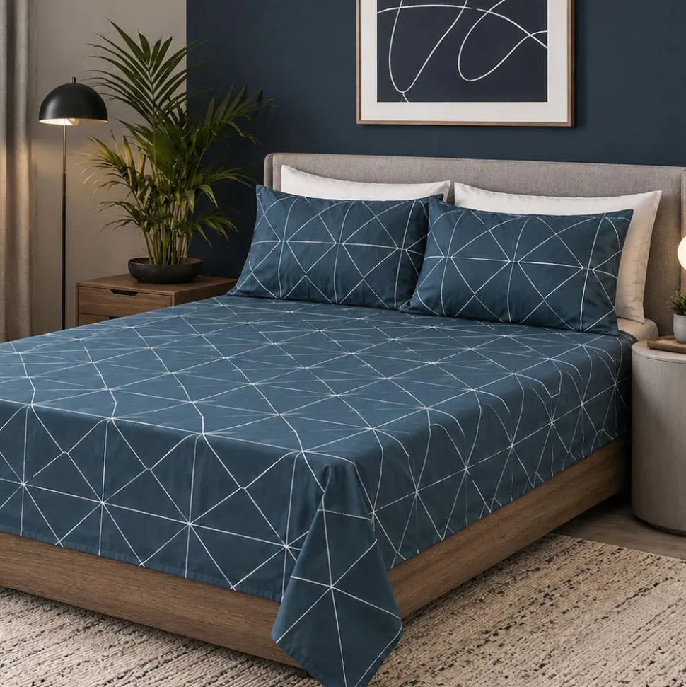 Hotel & Home 'Geometric' Microfiber Sheet 4pc King