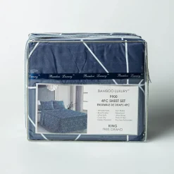 Hotel & Home 'Geometric' Microfiber Sheet 4pc King
