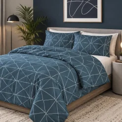 Hotel & Home 'Geometric' Microfiber Duvet Cover 3pc Double/Queen