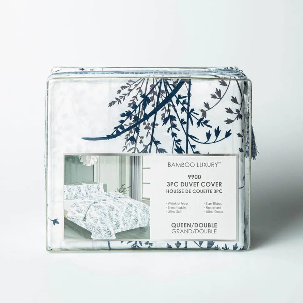 Hotel & Home 'Meadow' Microfiber Duvet Cover 3pc Double/Queen