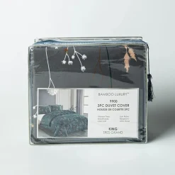 Hotel & Home 'Midnight Bloom' Microfiber Duvet Cover 3pc King