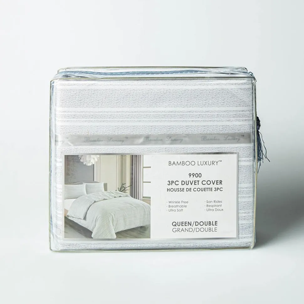 Hotel & Home 'Strata' Microfiber Duvet Cover 3pc Double/Queen