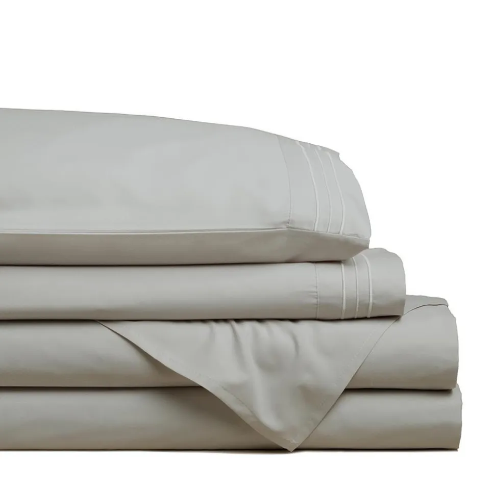 Hotel & Home Ultra-Soft Microfiber Queen Sheet - Set of 4 (Light Grey)