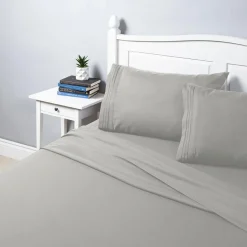 Hotel & Home Ultra-Soft Microfiber King Sheet - Set of 4 (Light Grey)