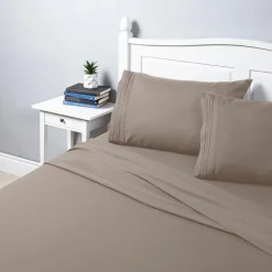 Hotel & Home Ultra-Soft Microfiber Queen Sheet - Set of 4 (Walnut)
