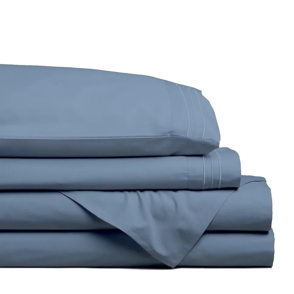 Hotel & Home Ultra-Soft Microfiber Queen Sheet Set of 4 (Captain Blue)