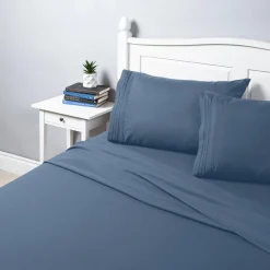 Hotel & Home Ultra-Soft Microfiber King Sheet Set of 4 (Captain Blue)