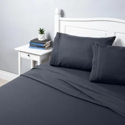 Hotel & Home Ultra-Soft Microfiber Queen Sheet - Set of 4 (Navy)