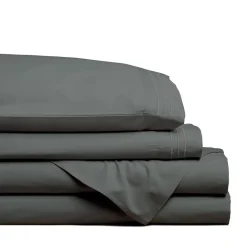 Hotel & Home Ultra-Soft Microfiber Queen Sheet - Set of 4 (Dark Grey)