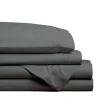 Hotel & Home Ultra-Soft Microfiber King Sheet - Set of 4 (Dark Grey)